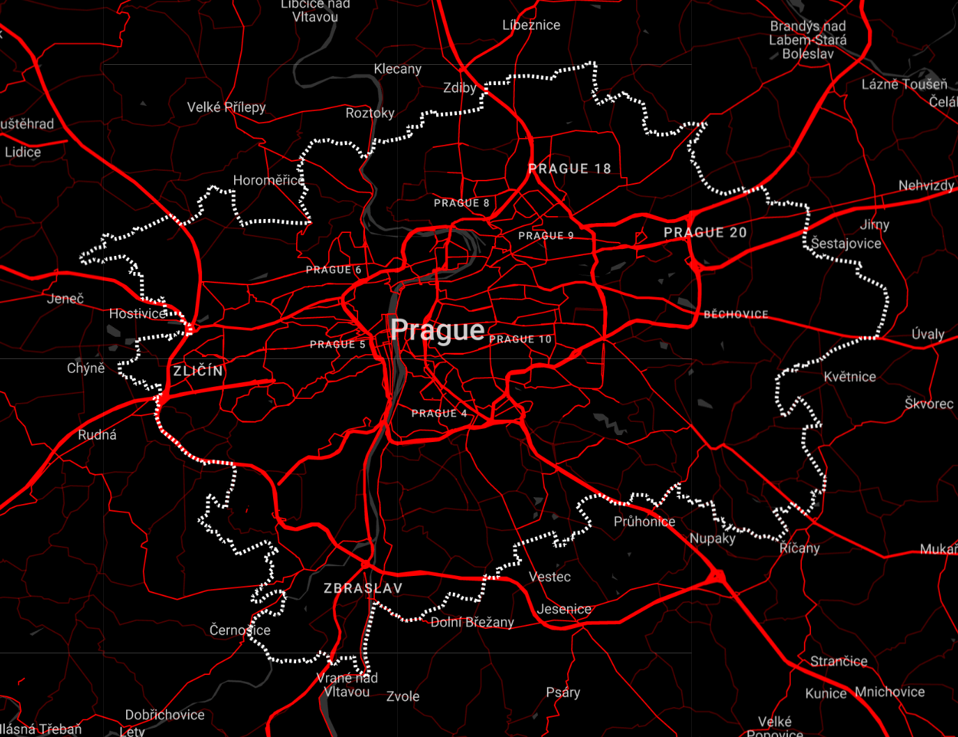 mapa Prahy